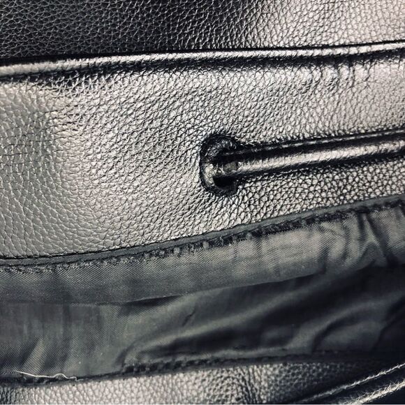 Victoria’s Secret Black Leather Fringe Backpack - Picture 6 of 9